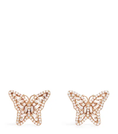 Suzanne Kalan Rose Gold And Diamond Bold Butterfly Stud Earrings