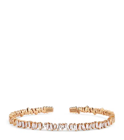 Suzanne Kalan Rose Gold And Diamond Classic Bangle