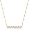 Suzanne Kalan Rose Gold And Diamond Classic Bar Necklace In Gold