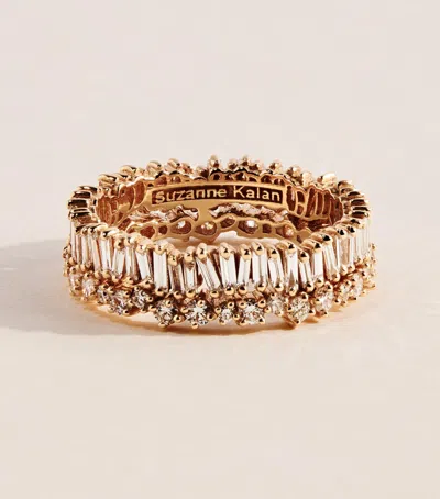 Suzanne Kalan Rose Gold And Diamond Classic Short Stack Eternity Ring