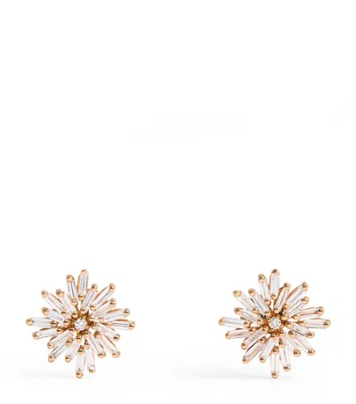 Suzanne Kalan Rose Gold And Diamond Classic Spark Stud Earrings