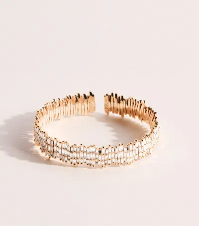 Suzanne Kalan Rose Gold And Diamond Classic Three-row Cuff