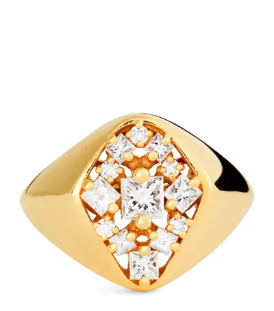 Suzanne Kalan Rose Gold And Diamond La Fantasie Signet Ring