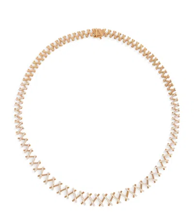 Suzanne Kalan Rose Gold And Diamond Necklace