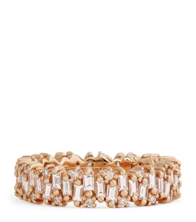 Suzanne Kalan Rose Gold And Diamond Shimmer Eternity Ring