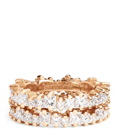 Suzanne Kalan Rose Gold And Princess Diamond Tech Ring Jackets