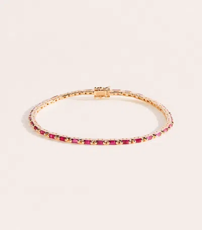 Suzanne Kalan Rose Gold And Ruby Bold Linear Tennis Bracelet