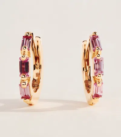 Suzanne Kalan Rose Gold And Sapphire Bold Huggie Earrings