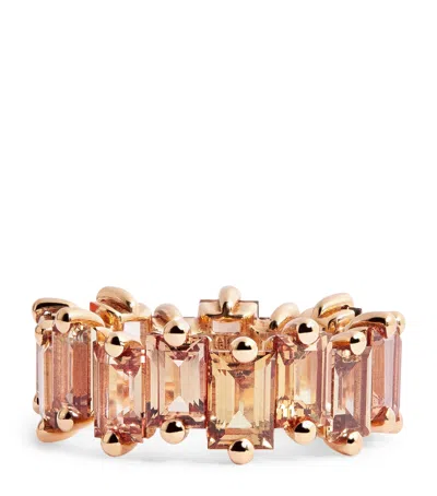Suzanne Kalan Rose Gold And Sapphire One Of A Kind Eternity Ring