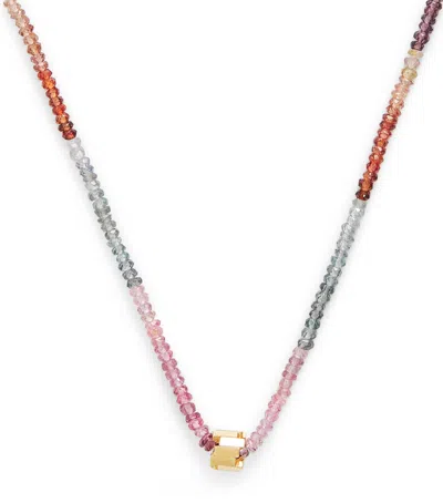 Suzanne Kalan Rose Gold And Tourmaline Infinite Beaded Necklace In Blue