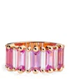 Suzanne Kalan Rose Gold, Diamond And Pink Sapphire One Of A Kind Half-band Ring In Brown