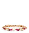 Suzanne Kalan Rose Gold, Diamond And Ruby Thin Mix Eternity Ring In Gold