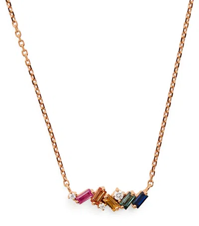 Suzanne Kalan Rose Gold, Diamond And Sapphire Frenzy Necklace