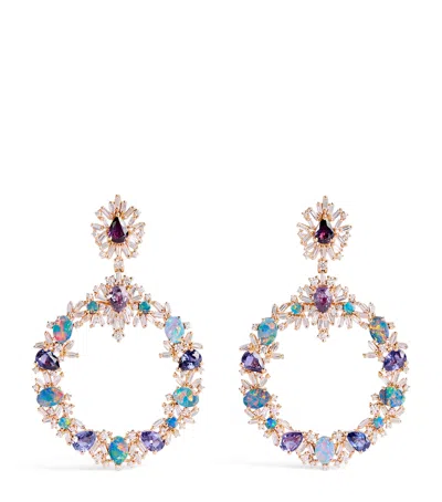 Suzanne Kalan Rose Gold, Diamond, Sapphire And Opal One Of A Kind Drop Earrings