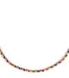 Suzanne Kalan Rose Gold, Rainbow Sapphire And Diamond Frenzy Tennis Necklace In Rose Gold
