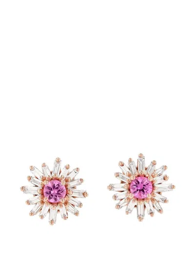 Suzanne Kalan Sapphire And Diamond Earrings In Pink