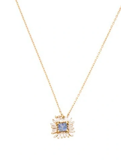 Pre-owned Suzanne Kalan Sapphire & Diamond Pendant Necklace, 18" In Multi