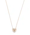 Suzanne Kalan Small Rose Gold And Diamond Classic Heart Necklace In Gold