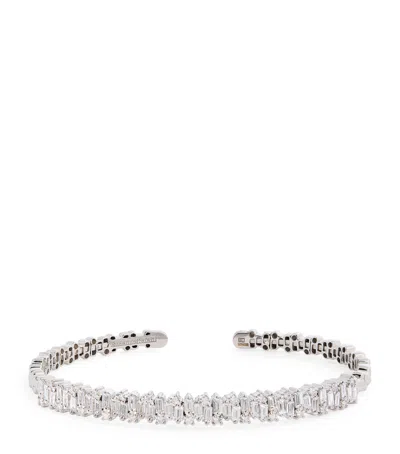 Suzanne Kalan Small White Gold And Diamond Classic Fireworks Bangle