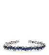 Suzanne Kalan Small White Gold, Sapphire And Diamond Shimmer Audrey Bangle In Blue
