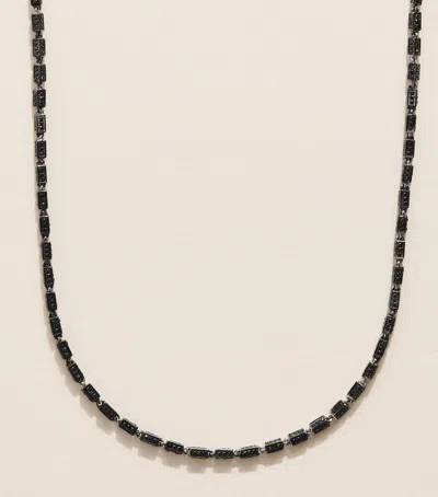 Suzanne Kalan White Gold And Black Diamond Block-chain Necklace