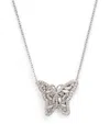 Suzanne Kalan White Gold And Diamond Bold Butterfly Necklace In Silver
