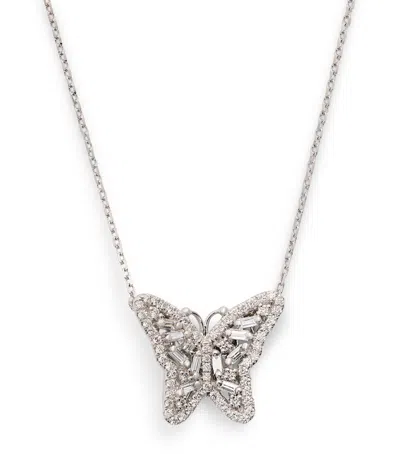 Suzanne Kalan White Gold And Diamond Bold Butterfly Necklace