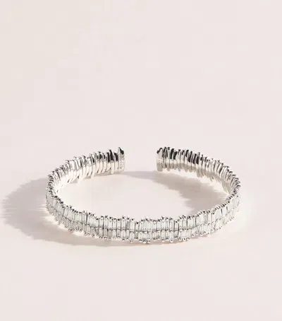 Suzanne Kalan White Gold And Diamond Classic Bangle In Metallic