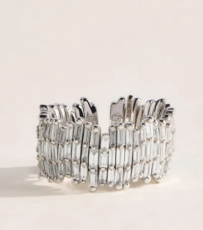 Suzanne Kalan White Gold And Diamond Classic Eternity Ring In Silver