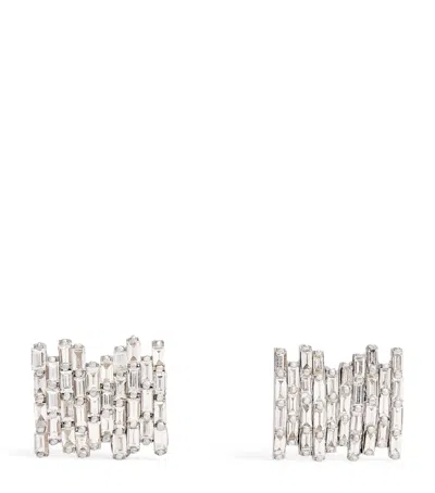Suzanne Kalan White Gold And Diamond Classic Fireworks Stud Earrings