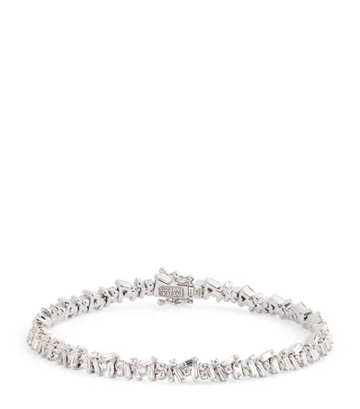 Suzanne Kalan White Gold And Diamond Classic Icon Tennis Bracelet