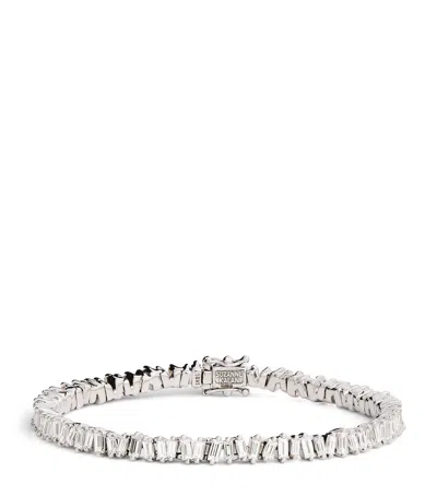 Suzanne Kalan White Gold And Diamond Classic Tennis Bracelet In Silver