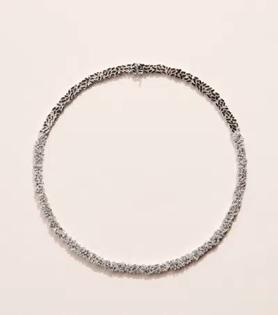 Suzanne Kalan White Gold And Diamond Classic Tennis Necklace