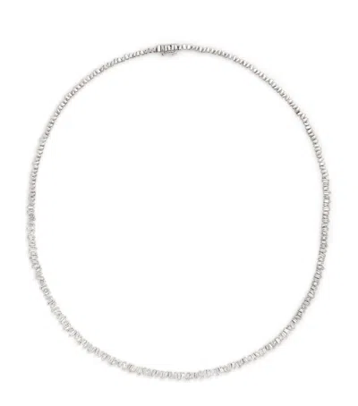 SUZANNE KALAN WHITE GOLD AND DIAMOND CLASSIC TENNIS NECKLACE