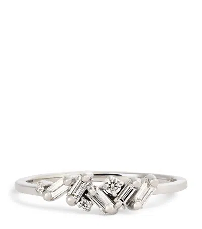 Suzanne Kalan White Gold And Diamond Frenzy Cluster Ring