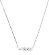 Suzanne Kalan White Gold And Diamond Frenzy Mini Bar Necklace In White