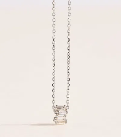 Suzanne Kalan White Gold And Diamond Infinite Pendant Necklace In Silver