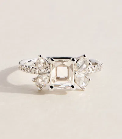 Suzanne Kalan White Gold And Diamond One Of A Kind Butterfly Ring In Gray