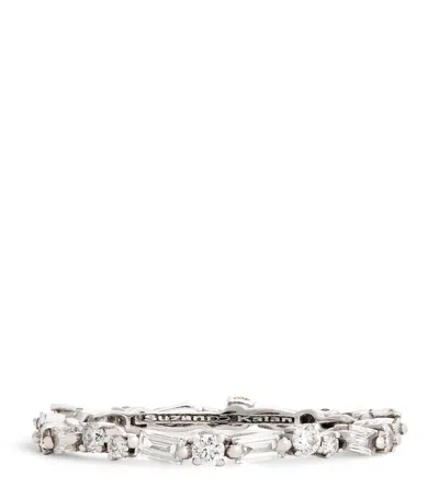 Suzanne Kalan White Gold And Diamond Thin Mix Ring
