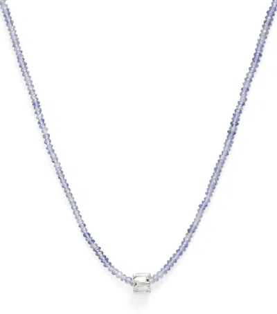 Suzanne Kalan White Gold And Iolite Infinite Beaded Necklace In Brown