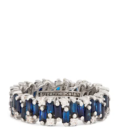 Suzanne Kalan White Gold, Diamond And Sapphire Audrey Fireworks Ring