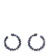 Suzanne Kalan White Gold, Diamond And Sapphire Bold Hoop Earrings In White