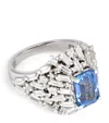Suzanne Kalan White Gold, Diamond And Sapphire Lion's Mane One Of A Kind Ring In White