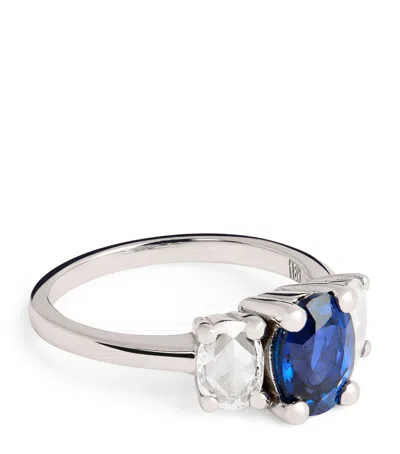 Suzanne Kalan White Gold, Diamond And Sapphire One Of A Kind Ring