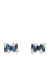 Suzanne Kalan White Gold, Sapphire And Diamond Shimmer Stud Earrings In White