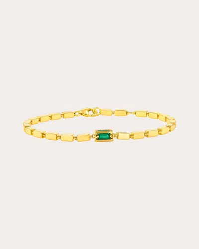 Suzanne Kalan Women's Block Chain Thick Emerald Bracelet In Gold