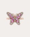SUZANNE KALAN WOMEN'S BOLD PINK SAPPHIRE SMALL BUTTERFLY RING