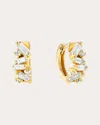 Suzanne Kalan 18k Yellow Gold Diamond Thick Huggie Hoop Earrings In Gold