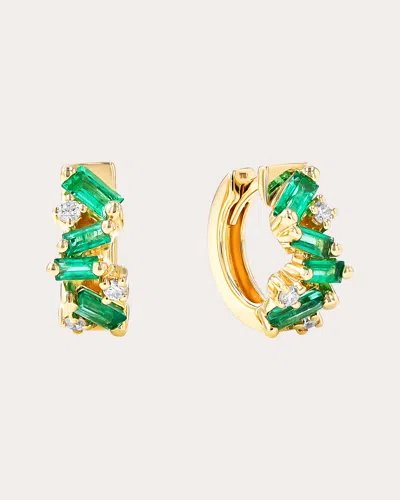 Suzanne Kalan Women's Frenzy Emerald Huggie Earrings In Brown
