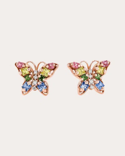Suzanne Kalan Women's Princess Pastel Mini Butterfly Stud Earrings In Multi